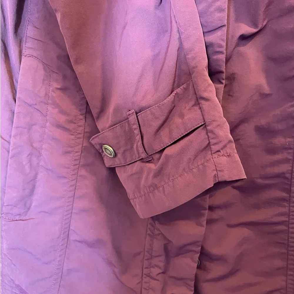 EDDIE BAUER Purple Hooded Drawstring Waist Lightweight Rain Jacket Coat - Small - Picture 6 of 16